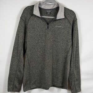 Eddie Bauer Charcoal Heather‎ Quarter-Zip Sweater. Men’s size L. Collared